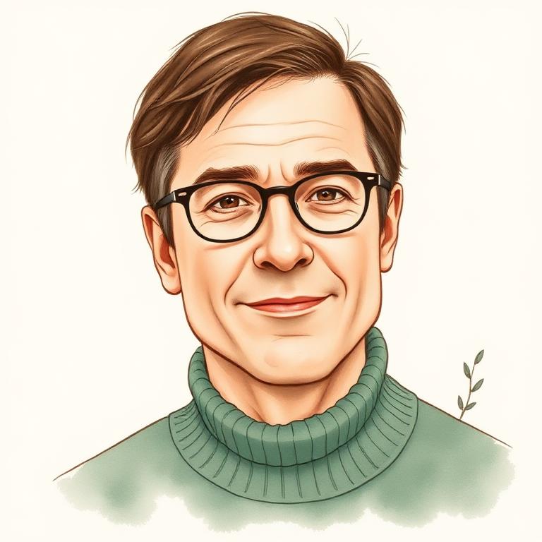 Stylized portrait of James Clear